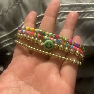 New smiley bracelet stack